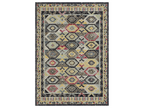 Bedroom rug 120x170 woven grey and blue rectangular oriental pattern Artetmeuble