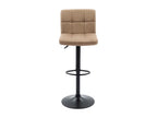 Set of 2 velvet and metal bar stools - Adjustable height - Beige - Decoessentielle
