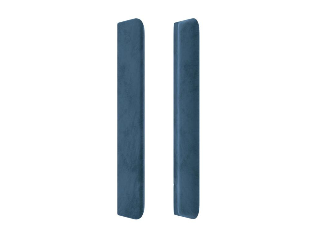 Headboard with wings, Dark Blue, 183x16x118/128 cm, Velvet