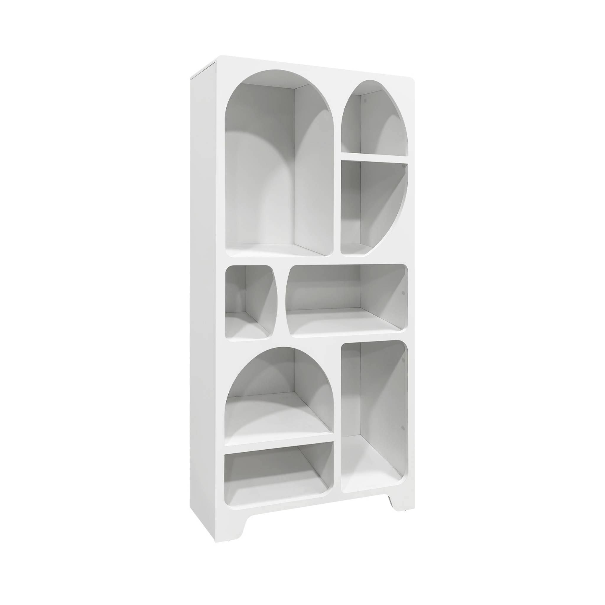sweeek Organic wood-effect bookcase with 8 compartments