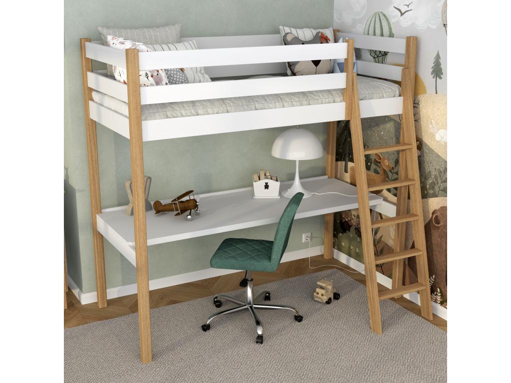 Loft Bed - White/Brown