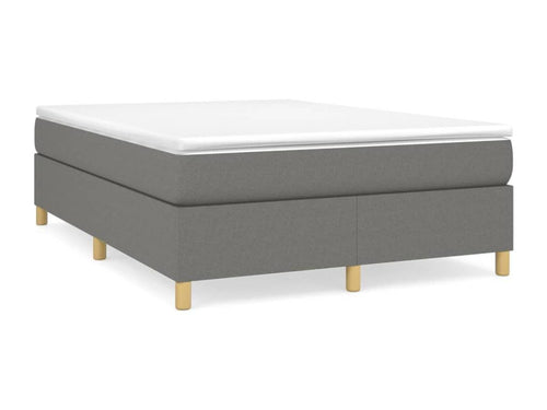 Dark grey bed frame without mattress, 140x190 cm, fabric