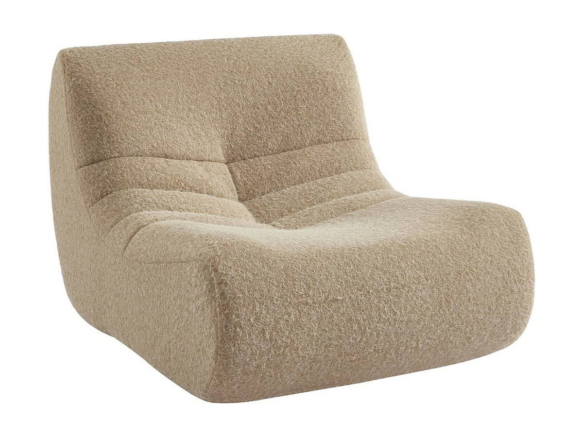sweeek 1-seater alpaca-effect fabric chaise lounge