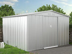 Grey galvanized steel metal garden shed, 9.92 m², Mobilierdoux