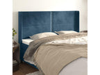 Headboard with wings, Dark Blue, 183x16x118/128 cm, Velvet