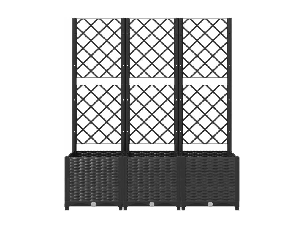 Planter with trellis, black, 120x40x136 cm, PP
