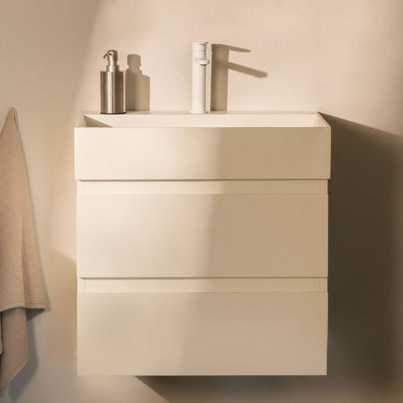 Ona SKLUM bathroom furniture set in wood and ash veneer with integrated sink
