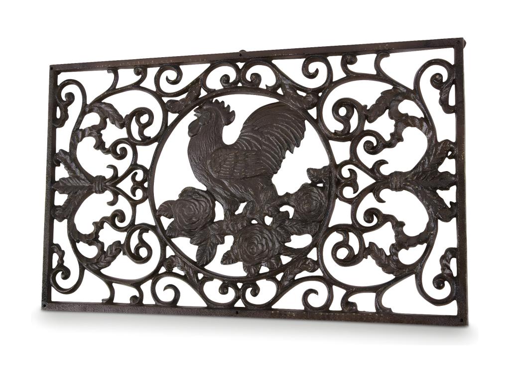 Rectangular Cast Iron Doormat, Brown, 64x39x2cm - Vintage Decor