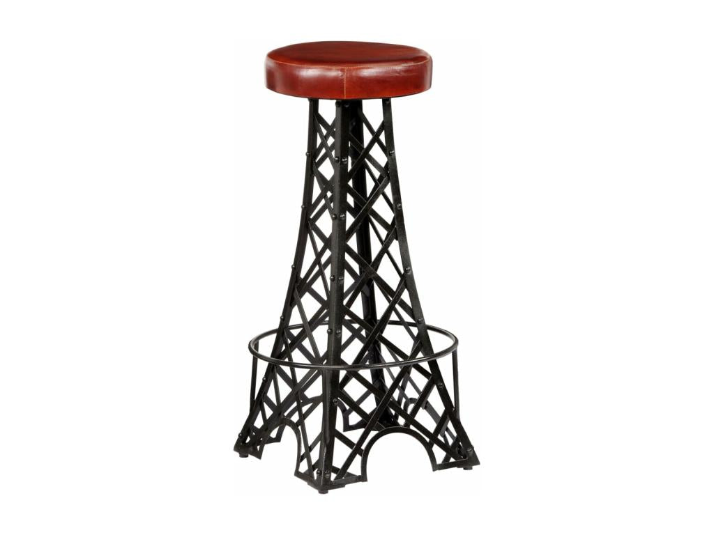 Set of 2 genuine leather bar stools