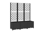 Planter with trellis, black, 120x40x136 cm, PP