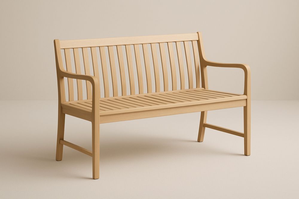 Beech wood slatted bench - 120 cm