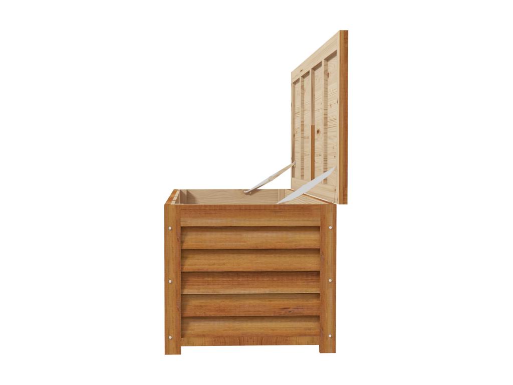 Outdoor storage box 176L - dimensions: 130L x 50W x 45H cm - handle - brown wood