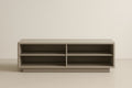 Rectangular TV stand in beige composite wood, 150×40×50cm