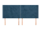 Headboard with wings, Dark Blue, 183x16x118/128 cm, Velvet