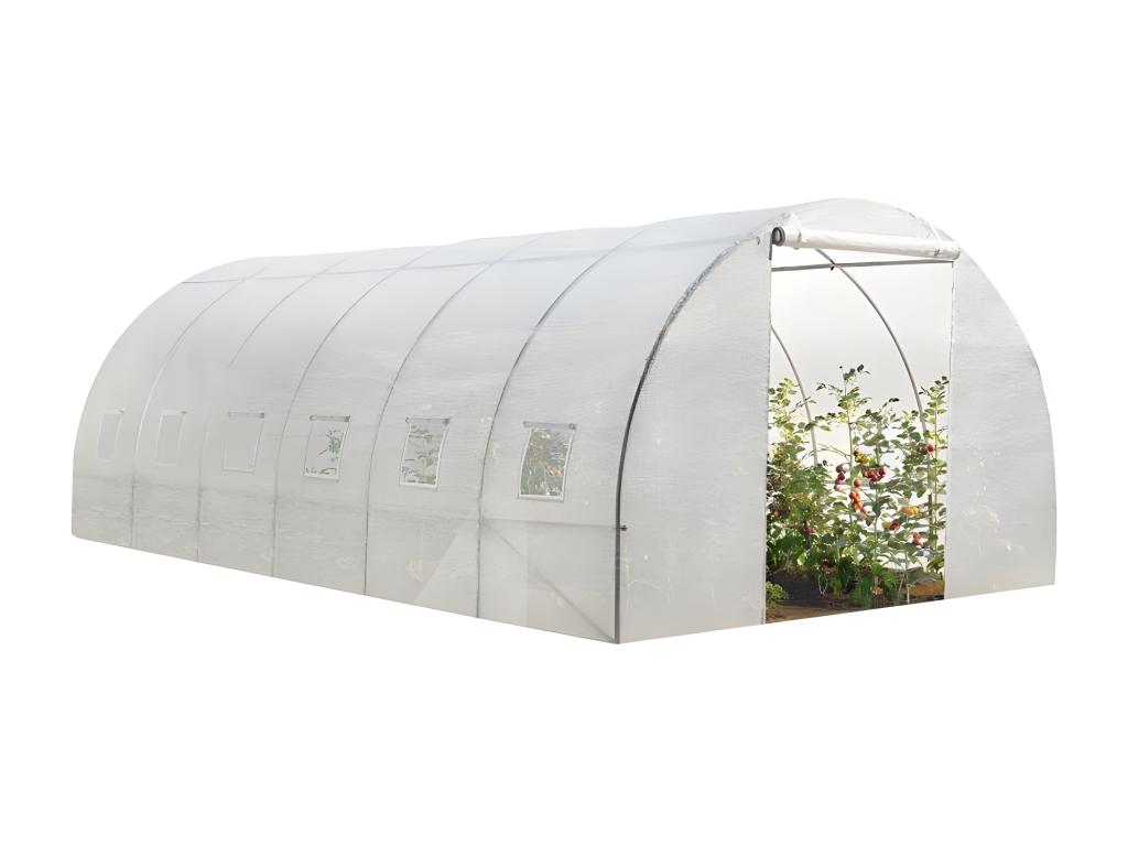 Homeepure 18m² White Garden Tunnel Greenhouse 6x3