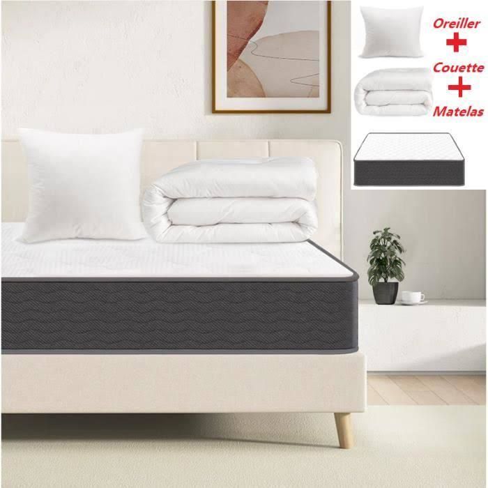 IZTOSS Memory Foam Mattress Set 90x190 Memo HR + Duvet 140x200 + Pillows 60x60
