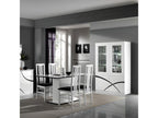 Four-door white lacquered sideboard with LEDs - Decoessentielle - W 118 x D 46 x H 181 cm