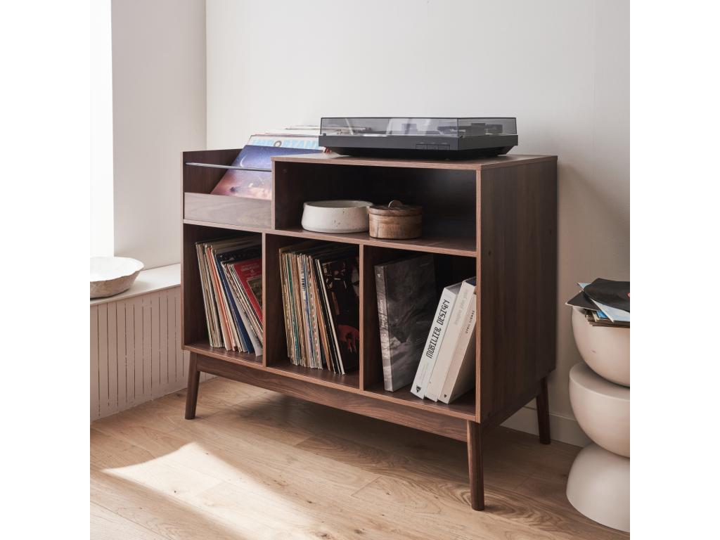 Vintage vinyl cabinet with a wood-effect finish. Nepal. L 100 * W 48 * H 81.5cm