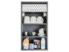 Black Kitchen Cabinet 40x72 Printed Front - Grey Waves Curtain Colour 810