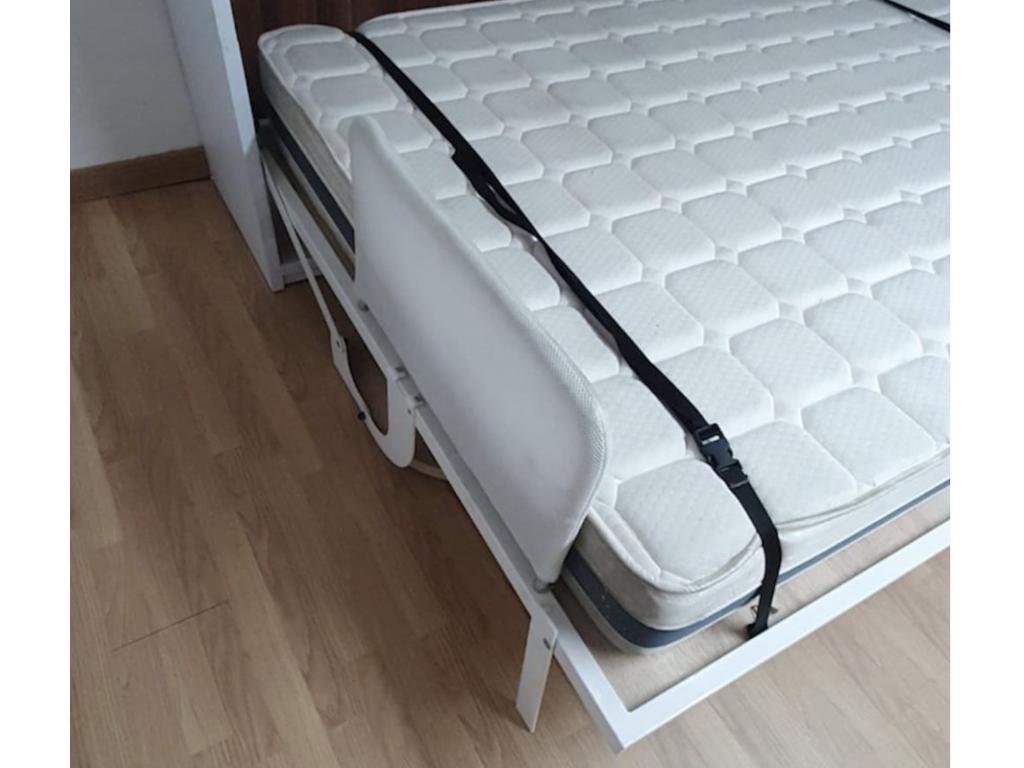 Vertical wall bed 90x190 with desk, Studante - White Oak front