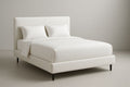 Upholstered bed in white fabric, 160x200x120 cm