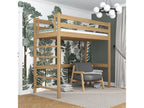 Oak loft bed N01 Natural Oak 100x190