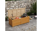 Outdoor storage box 176L - dimensions: 130L x 50W x 45H cm - handle - brown wood