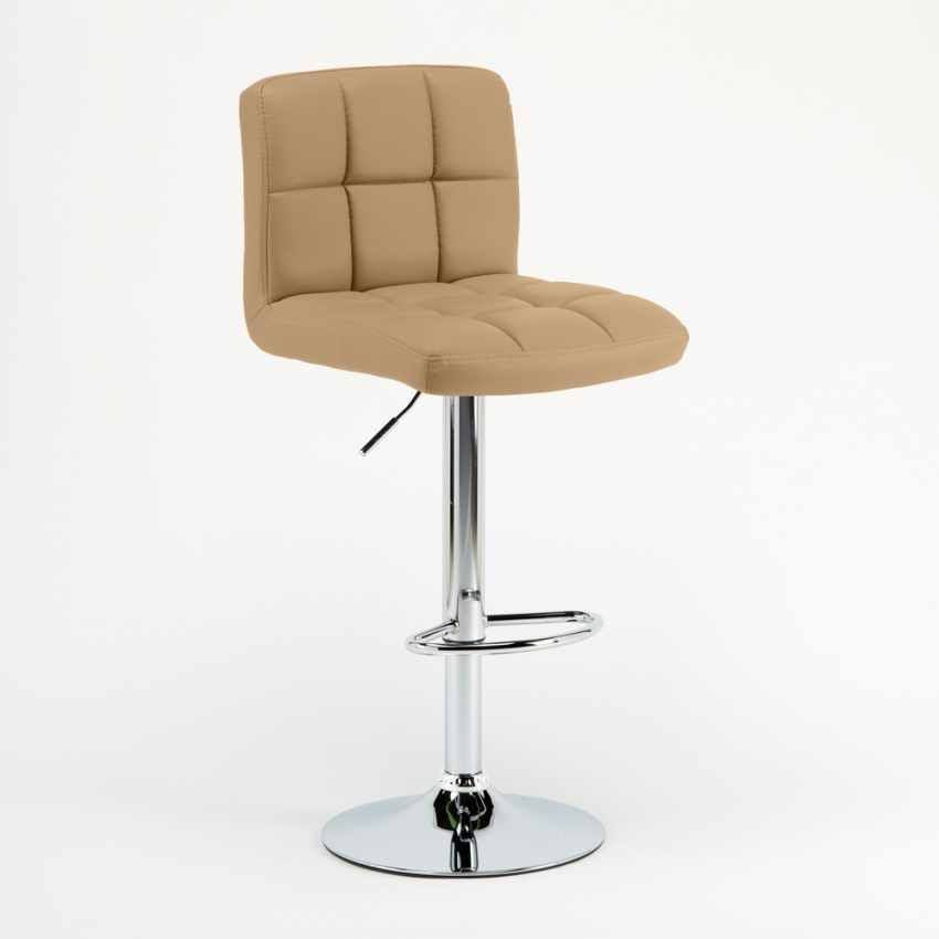 Atlanta Fixed Swivel Adjustable Kitchen Bar Stool with Backrest and Footrest