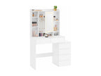 Dressing table with 6 drawers, 7 shelves and 1 white mirror - W97.5 cm