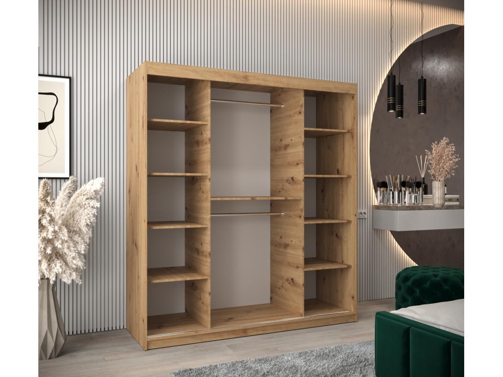 Wardrobe - Silver/White/Brown