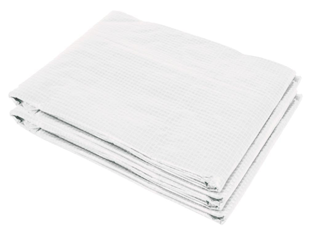 Replacement cover for 18 m² tunnel greenhouse, dimensions 6m x 3m x 2m, waterproof UV-resistant PE, 12 windows + zipped roll-up door, white