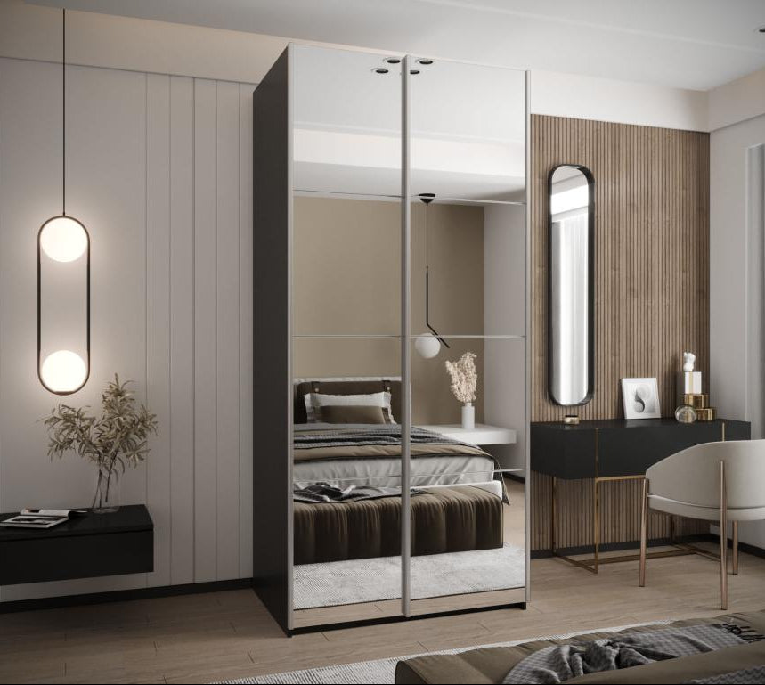 Wardrobe - Silver/White/Black