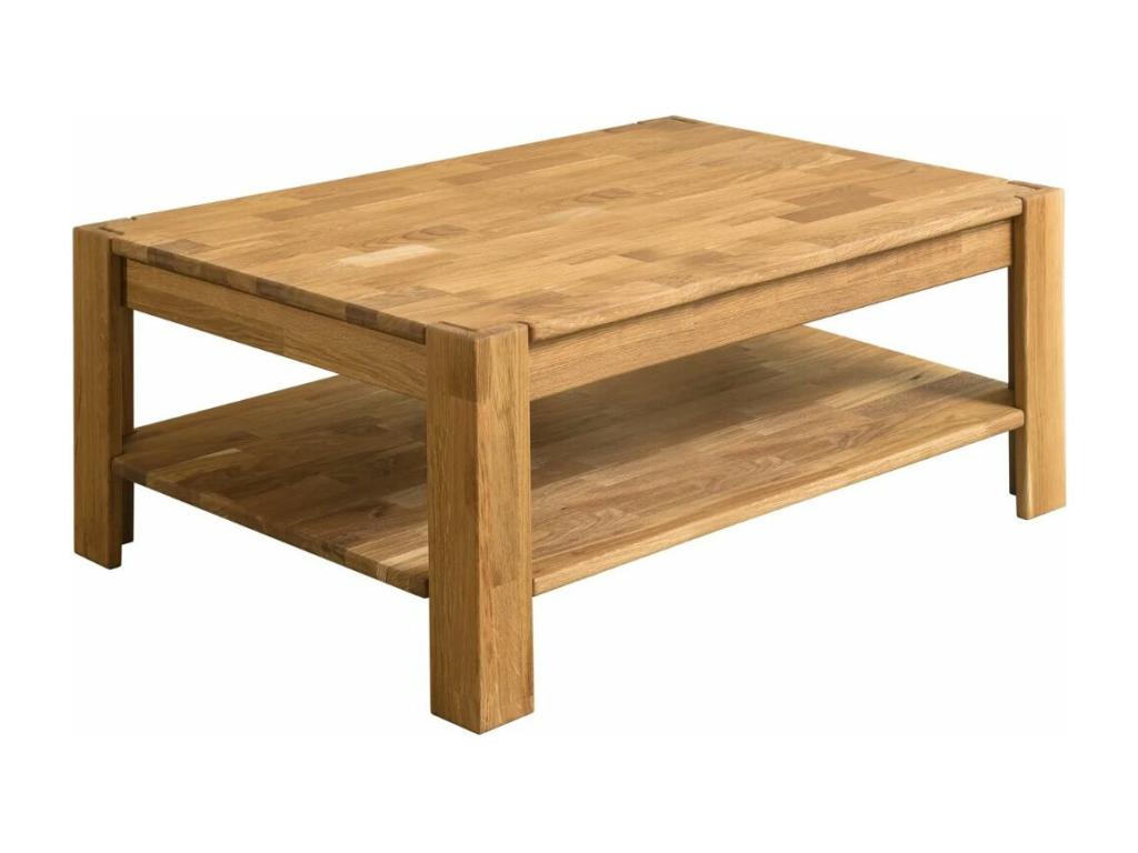 Doucezen rectangular coffee table in solid oak wood, 110cm