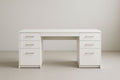 MDF desk with 6 drawers, white
