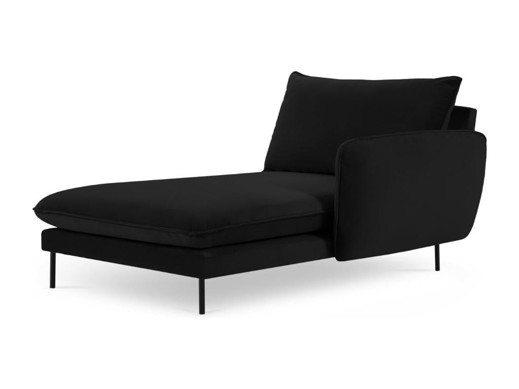 Maisonchaleur - Maisonchaleur right-facing chaise longue in black velvet - 170x110x95cm