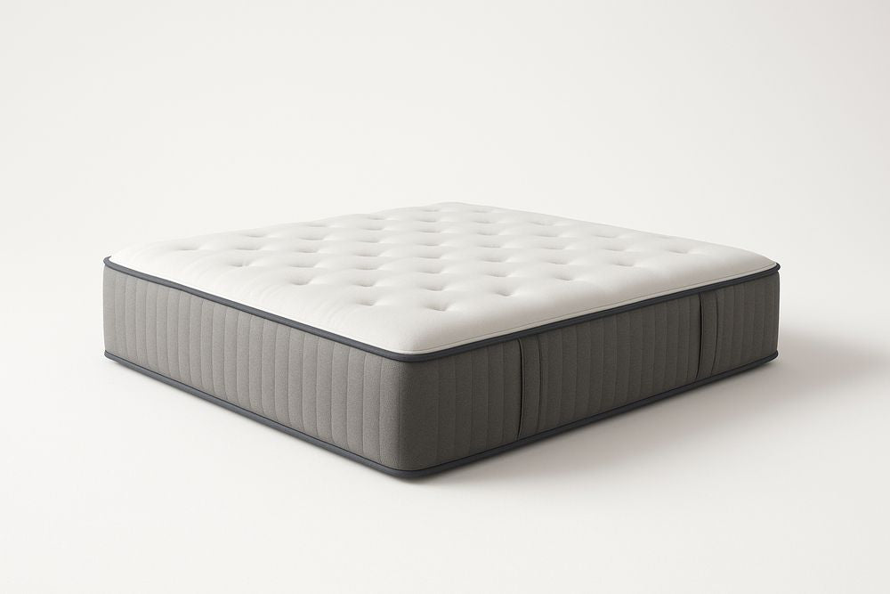 Rectangular memory foam mattress, white/grey, 200x150x20 cm