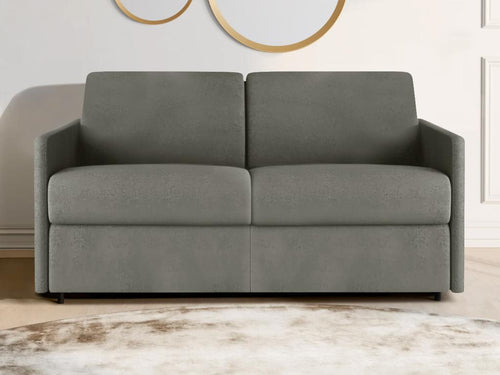 2-seater express convertible sofa in light grey fabric - 120 cm sleeping area - 22 cm mattress Logidoux