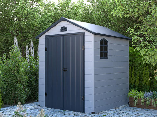 Grey resin garden shed 3.65 m² Logismaison