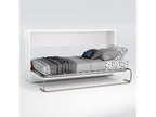 White fold-away guest bed - sleeping area 190 cm long x 90 cm wide