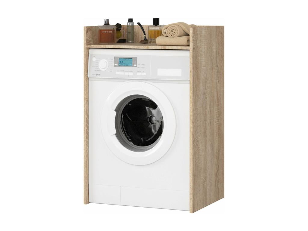 Washing machine cabinet 64x50x98 cm, 1 shelf, wood, Zenmobilier