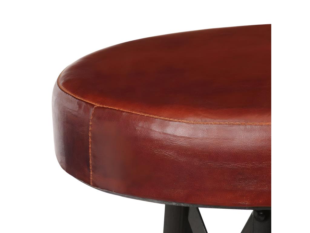 Set of 2 genuine leather bar stools