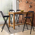 id market Set of 4 Delson Black Folding Bar Stools
