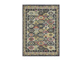Bedroom rug 120x170 woven grey and blue rectangular oriental pattern Artetmeuble