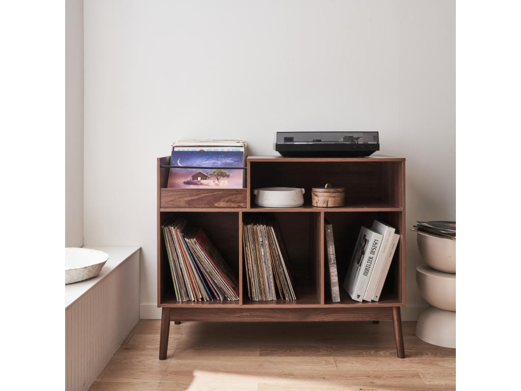 Vintage vinyl cabinet with a wood-effect finish. Nepal. L 100 * W 48 * H 81.5cm