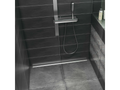 Reposhome Neo 120x100 cm tileable shower tray with horizontal drain, 70 cm finishing strip, and 320 mm adhesive.