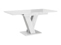 Extendable dining table - Practical furniture - White lacquer 120-160 cm