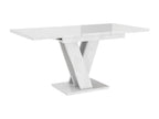 Extendable dining table - Practical furniture - White lacquer 120-160 cm