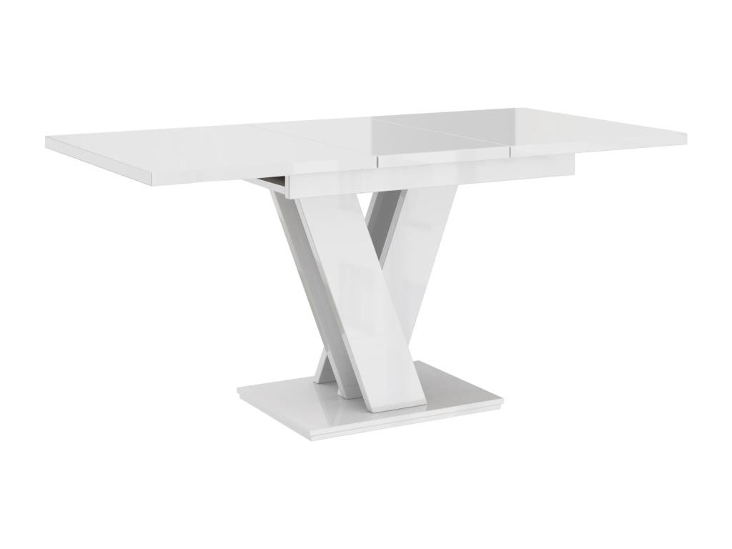 Extendable dining table - Practical furniture - White lacquer 120-160 cm