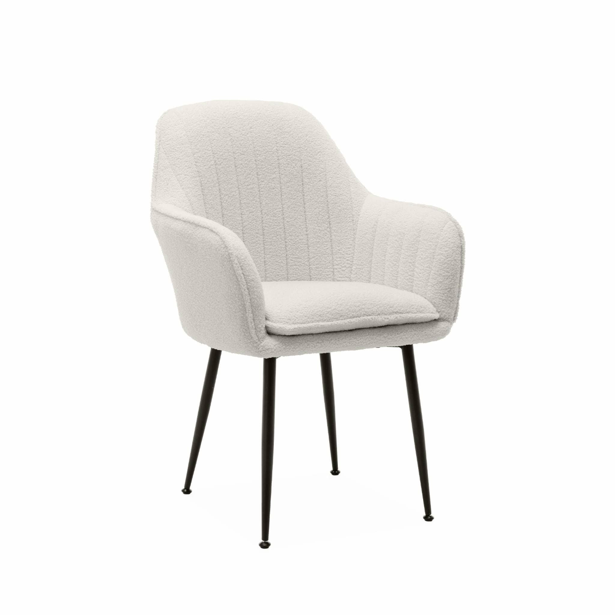 Sweeek armchair in looped leather with matte black metal legs. Shella W 57 x D 59 x H 84.5