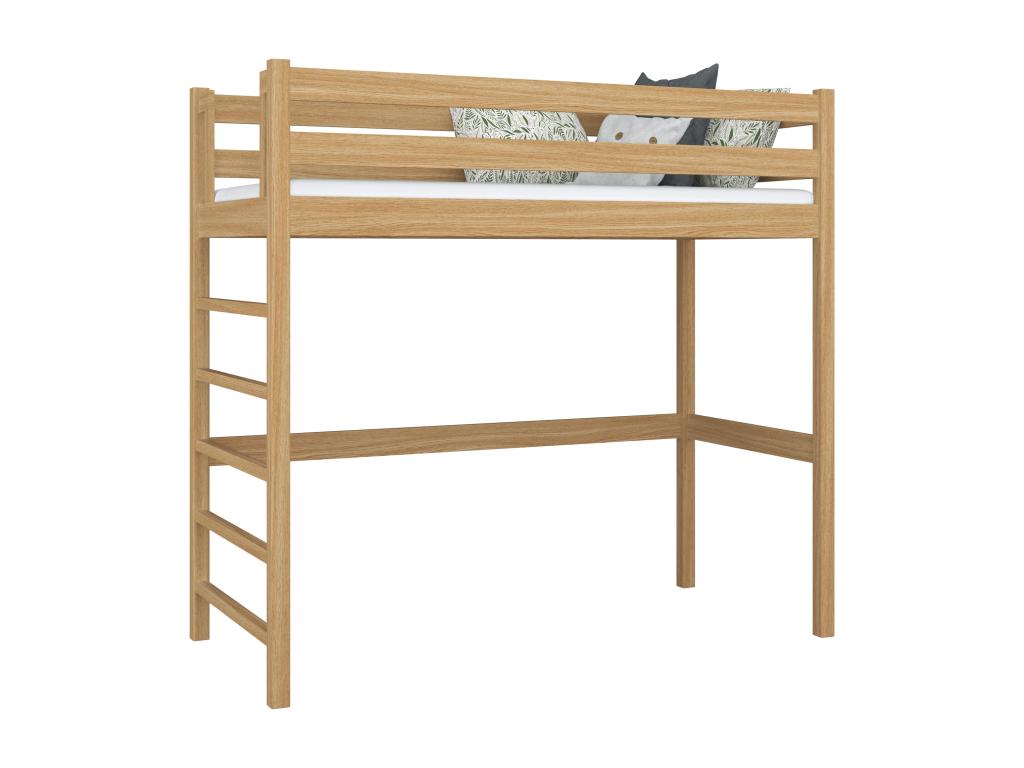 Oak loft bed N01 Natural Oak 100x190